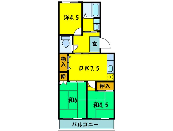 コーポ北花田の物件間取画像